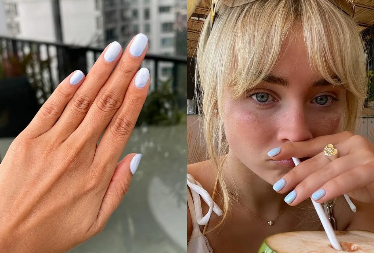 Trend Kuku Musim Panas Blueberry Milk Nails